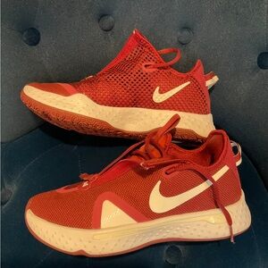 Nike Burgundy Red and White Mesh Sneakers